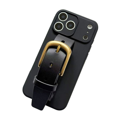 Leather Wristband iPhone Case, Adjustable Strap Shockproof Silicone Cover for iPhone