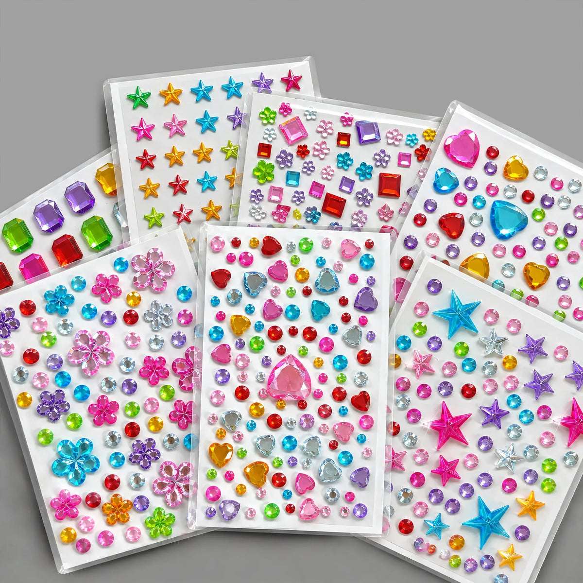 Ins Retro Rhinestone Gem Stickers Mixed Shapes DIY Pack  SeaCase