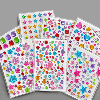 Ins Retro Rhinestone Gem Stickers Mixed Shapes DIY Pack  SeaCase