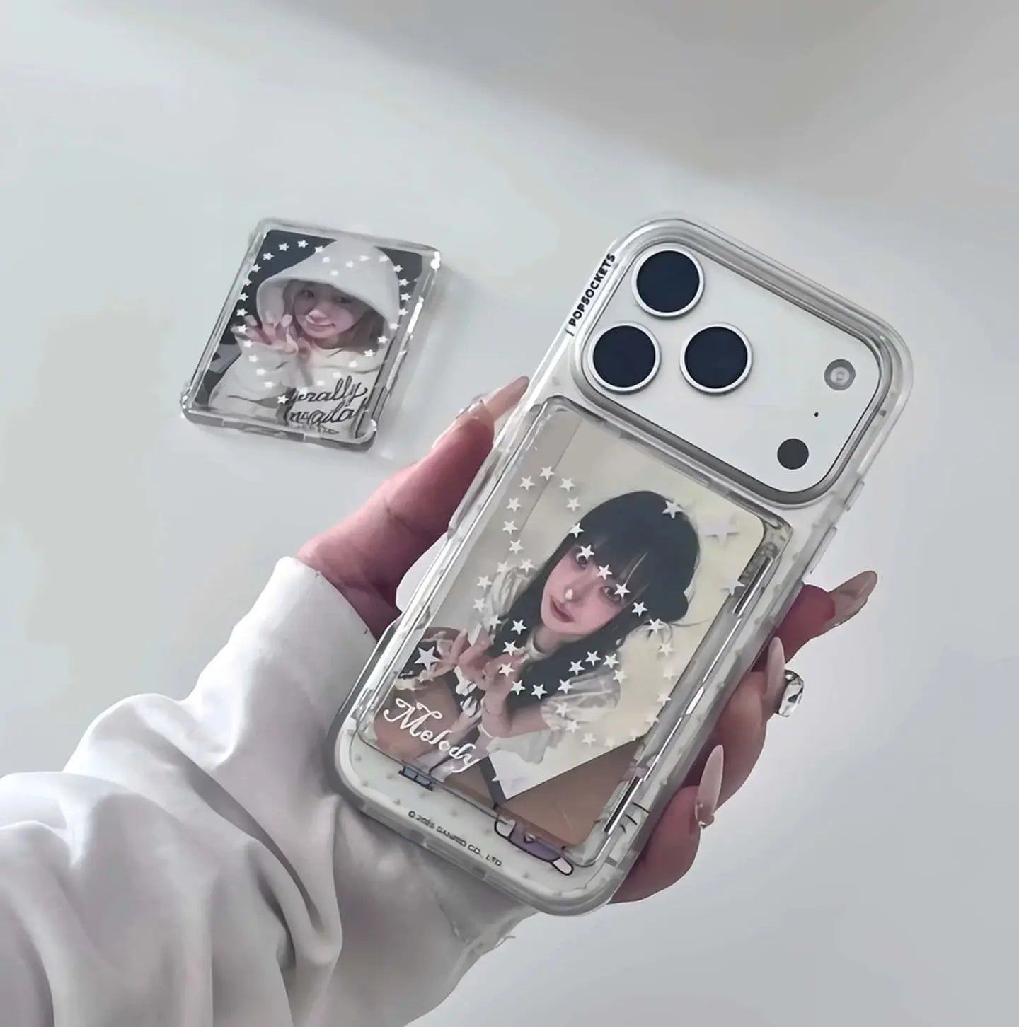 Clear Magnetic Card Holder for K-Pop Photocards, Star/Heart Sticker Options SEACASE