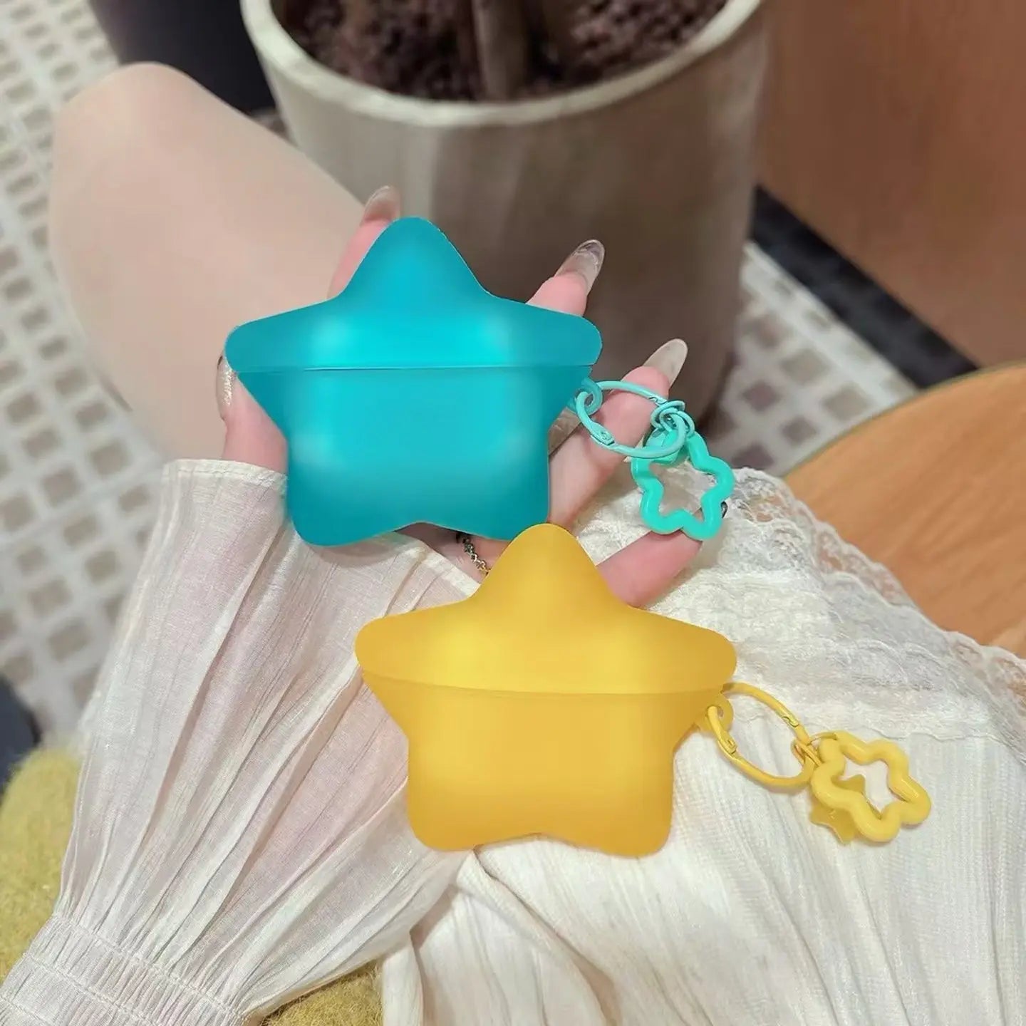 Frosted Star AirPods Case with Matching Star Charm SEACASE