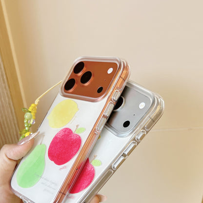Watercolor Fruit Print iPhone Case with Lemon Bead Chain