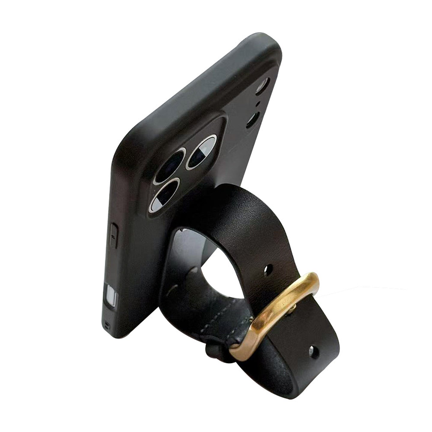 Leather Wristband iPhone Case, Adjustable Strap Shockproof Silicone Cover for iPhone