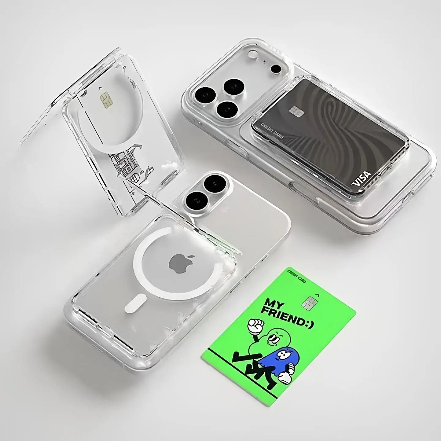 Clear Magnetic Card Holder for K-Pop Photocards, Star/Heart Sticker Options SEACASE