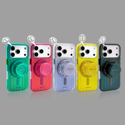 Holographic Striped MagSafe iPhone Case with Matching Stand