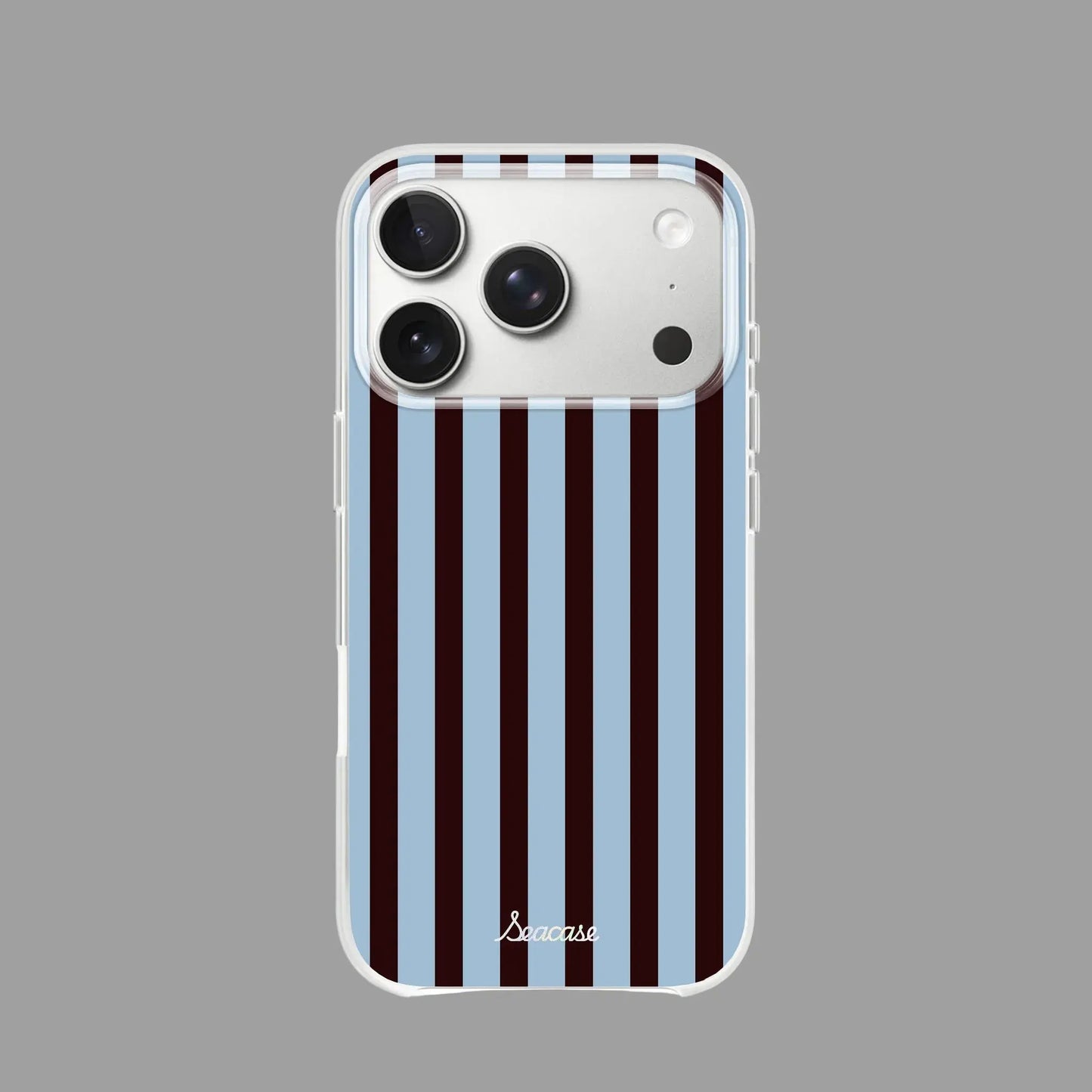 Classic Blue Brown Striped Magnetic iPhone Case  SeaCase