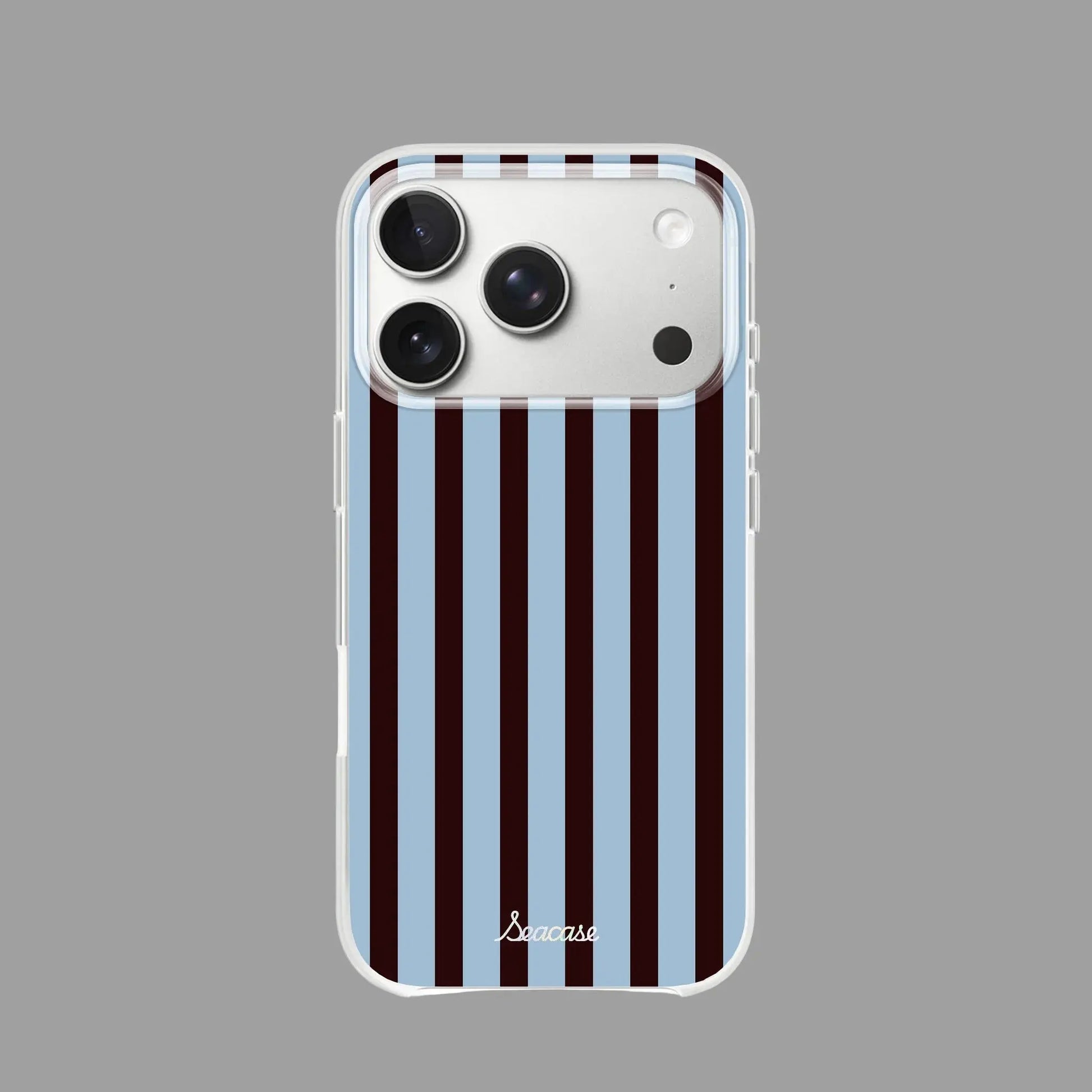 Classic Blue Brown Striped Magnetic iPhone Case  SeaCase