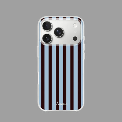 Classic Blue Brown Striped Magnetic iPhone Case  SeaCase