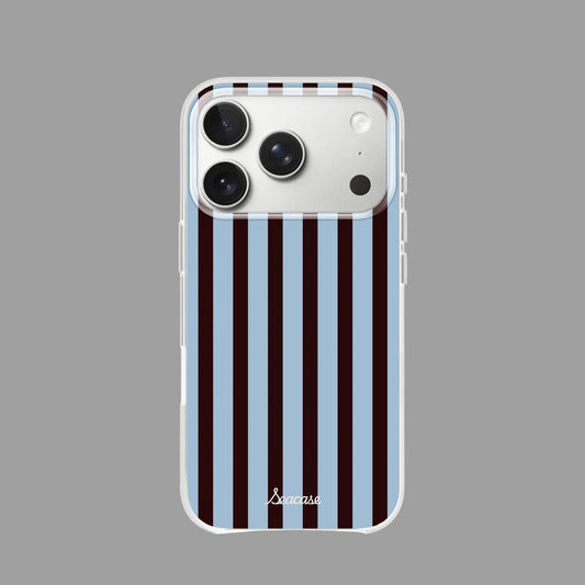 Classic Blue Brown Striped Magnetic iPhone Case  SeaCase
