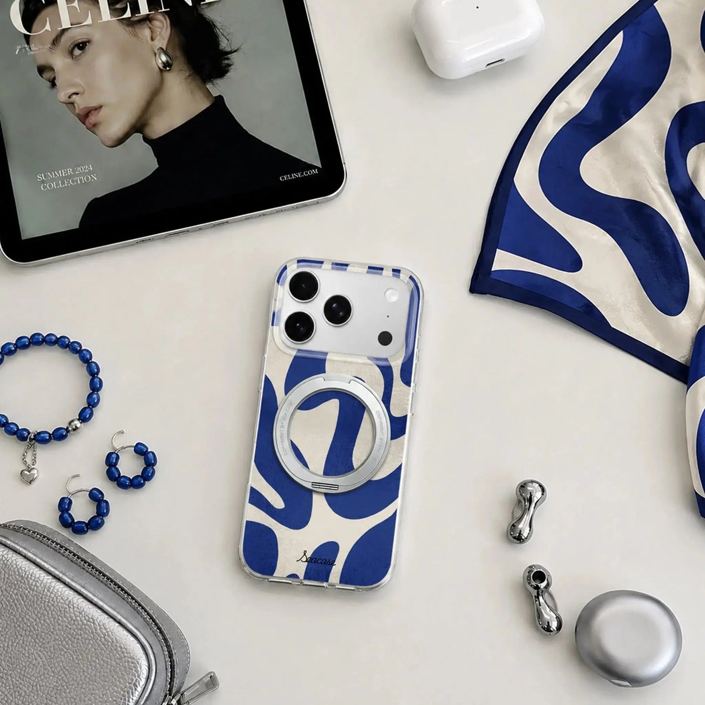 Blue Mirage Abstract Wave iPhone Case  SeaCase