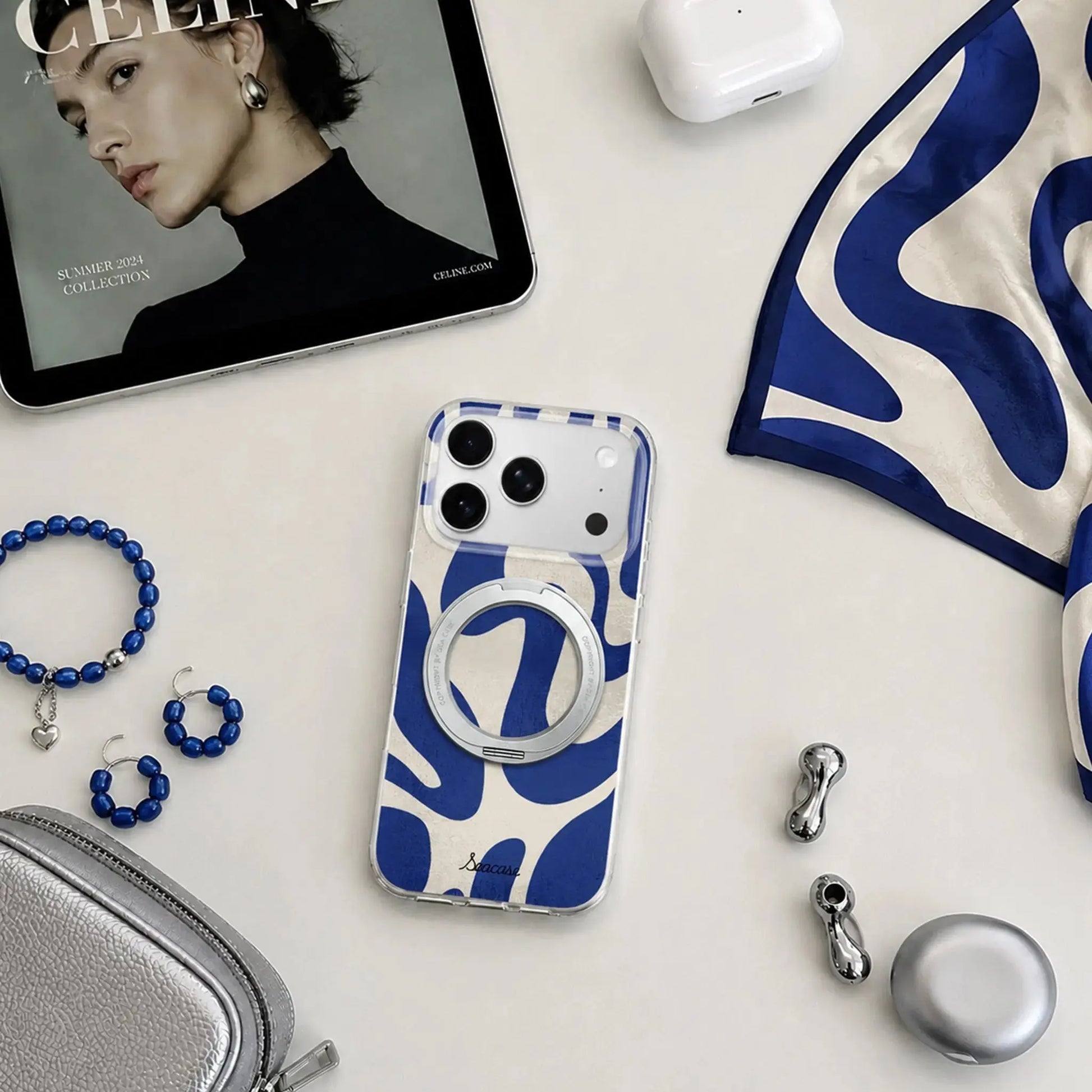 Blue Mirage Abstract Wave iPhone Case  SeaCase