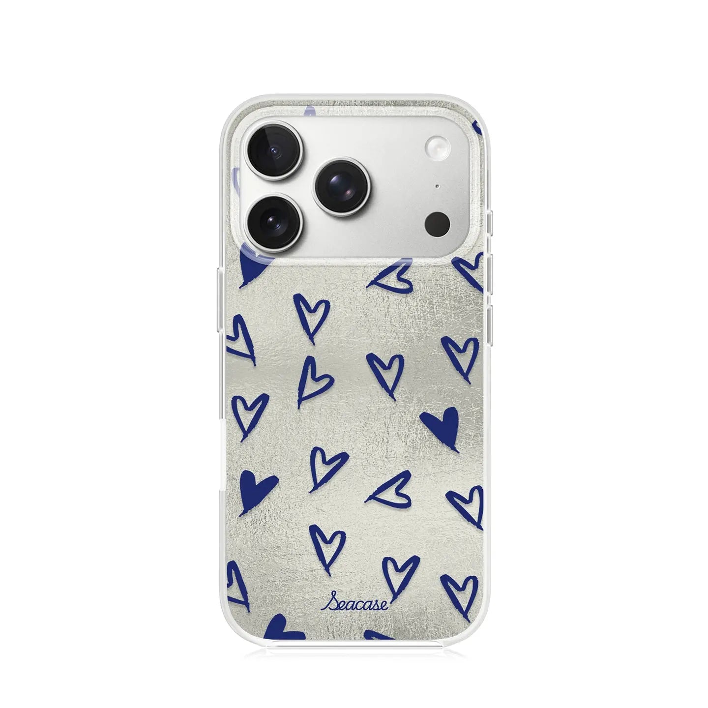 White Blue Heart iPhone Case with MagSafe Ring Stand  SeaCase
