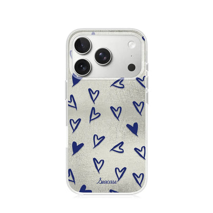 White Blue Heart iPhone Case with MagSafe Ring Stand  SeaCase