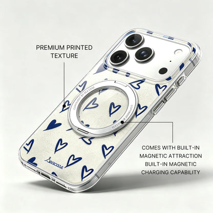 Crush Minimal Silver Blue Sketch Heart iPhone Case  SeaCase