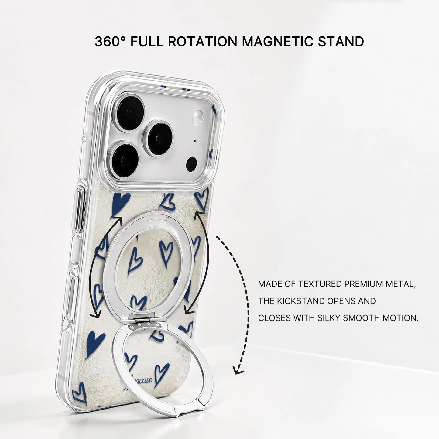 Crush Minimal Silver Blue Sketch Heart iPhone Case  SeaCase