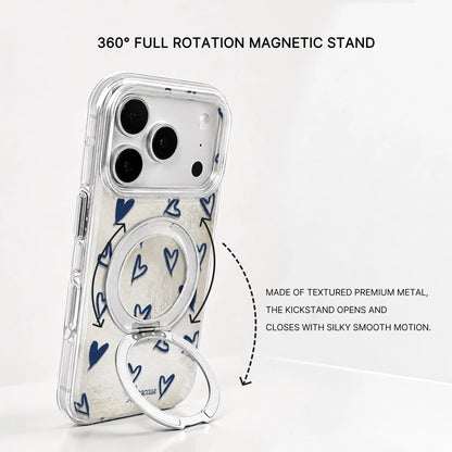 Crush Minimal Silver Blue Sketch Heart iPhone Case  SeaCase