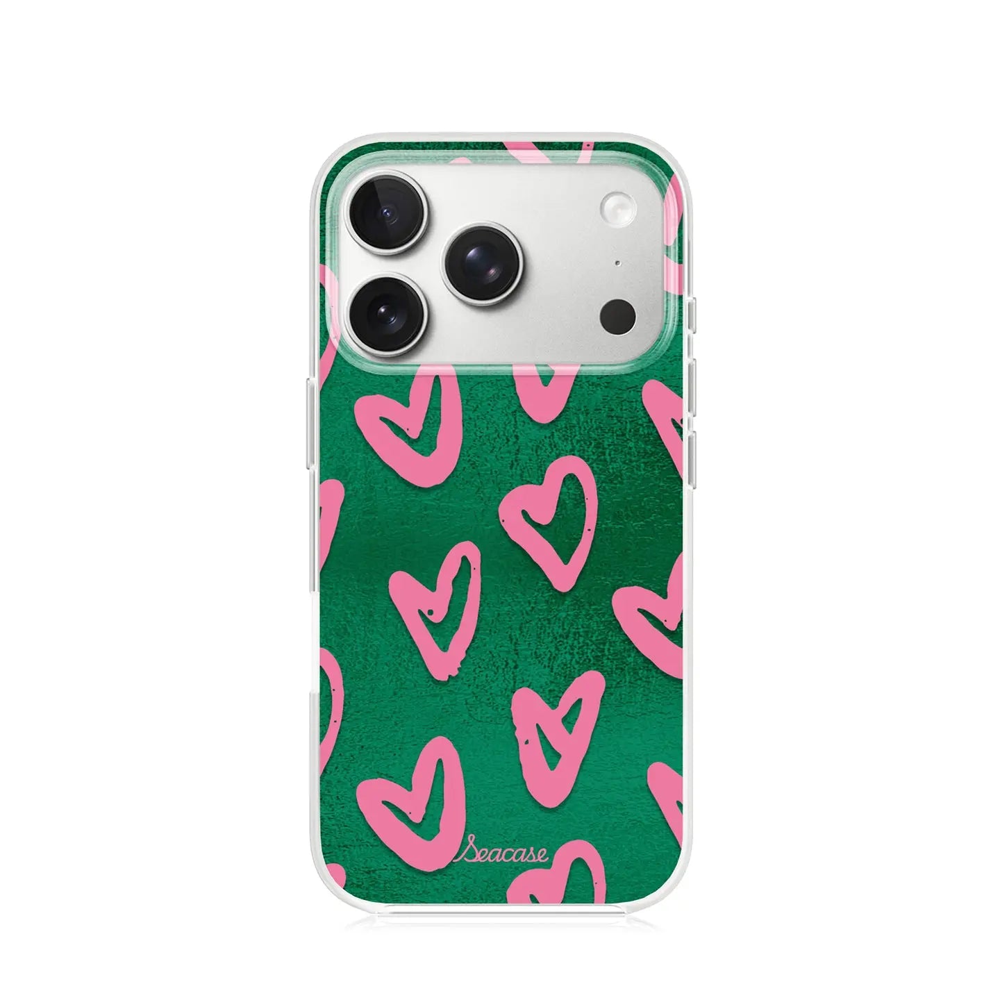 Green Pink Heart iPhone Case with MagSafe Ring Stand  SeaCase