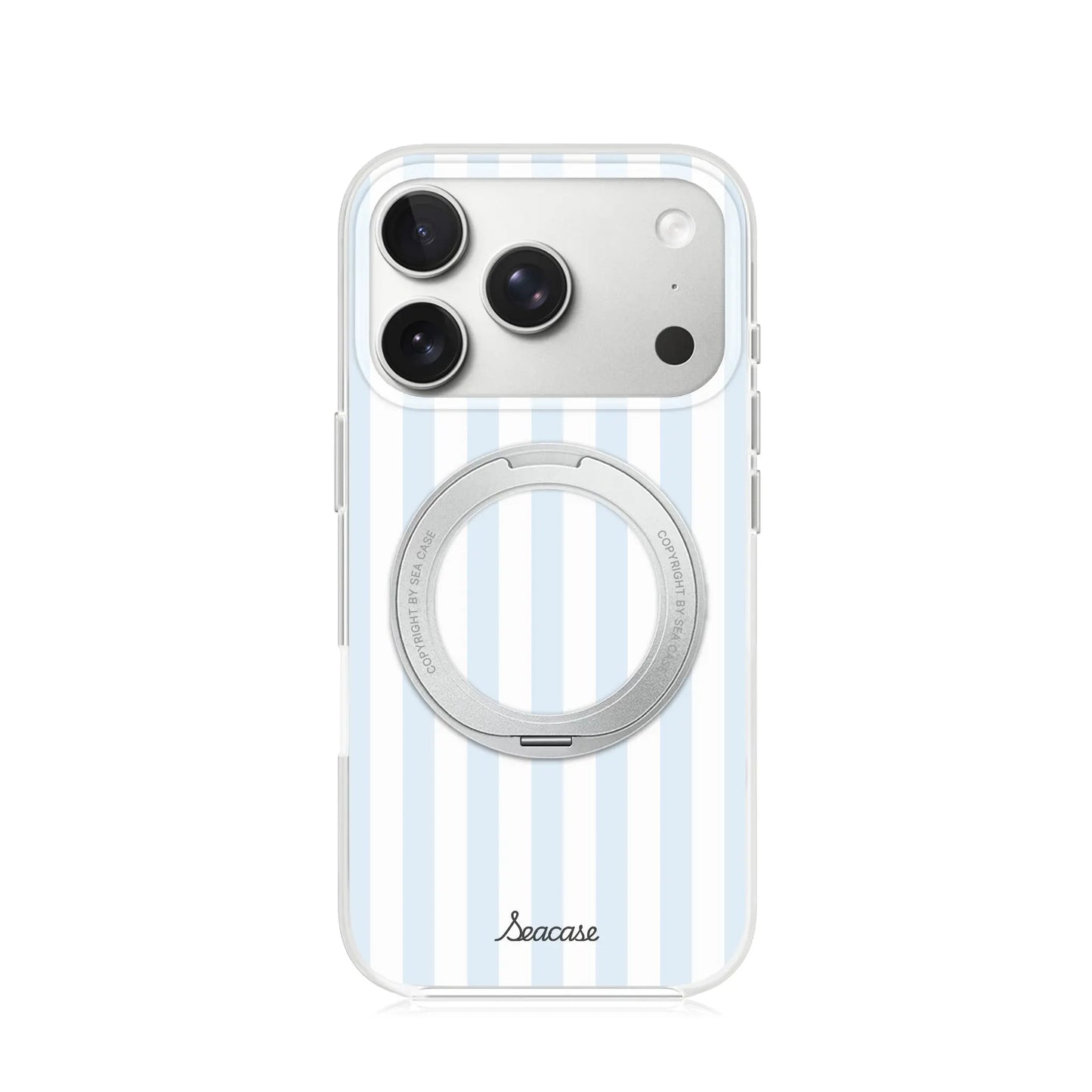 Ocean Breeze Light Blue Vertical Stripe iPhone Case  SeaCase