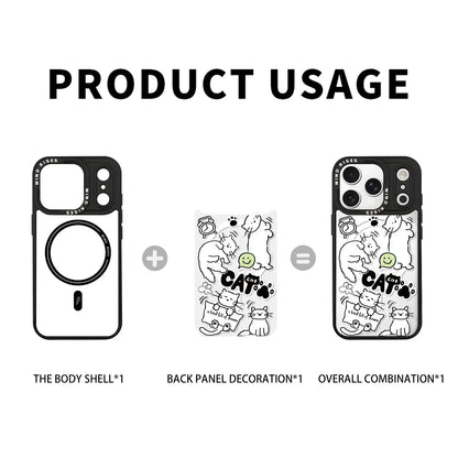 Hand-Drawn Line Style Cat and Dog Pattern Series SEACASE
