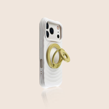 Wave Texture iPhone Case with Magnetic Ring Holder