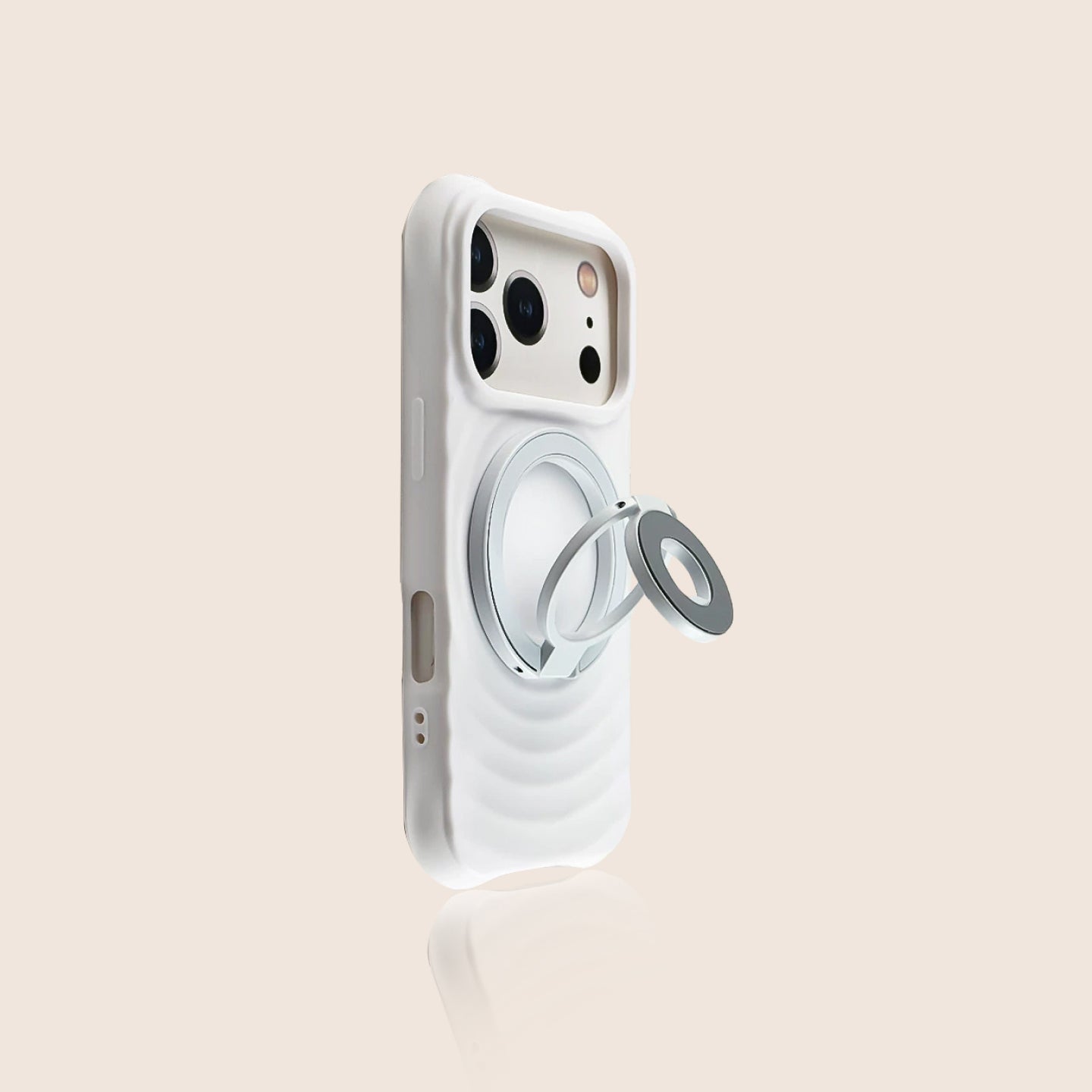 Wave Texture iPhone Case with Magnetic Ring Holder