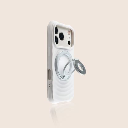 Wave Texture iPhone Case with Magnetic Ring Holder