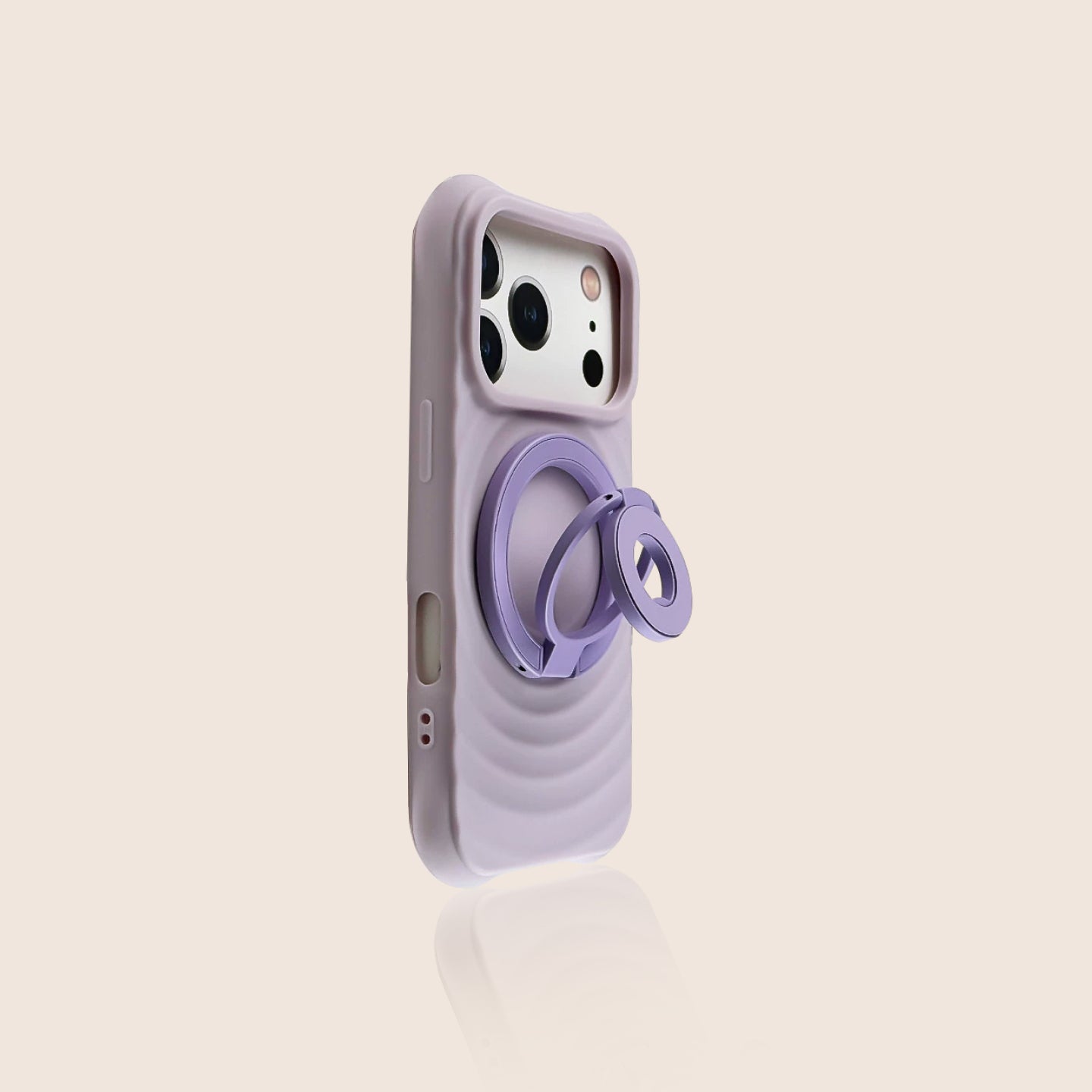 Wave Texture iPhone Case with Magnetic Ring Holder