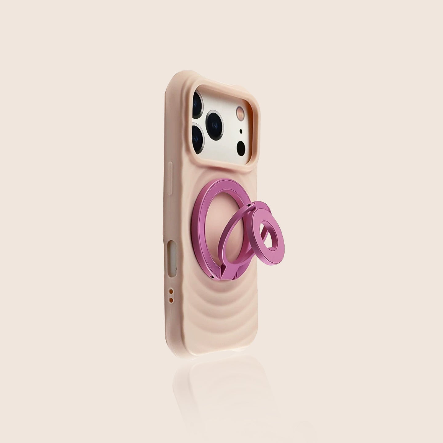 Wave Texture iPhone Case with Magnetic Ring Holder