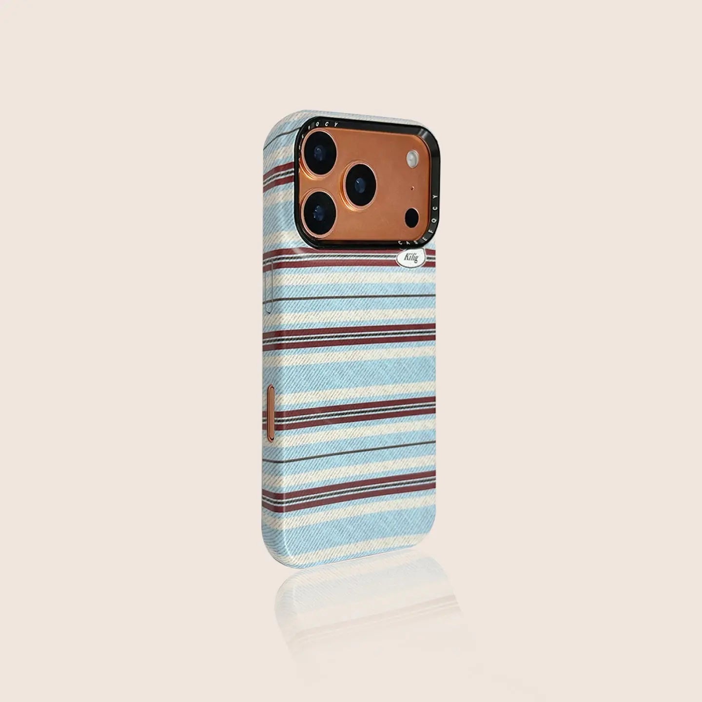 Three-Color Stripe iPhone Case, Optional Velvet Magnetic Stand SEACASE
