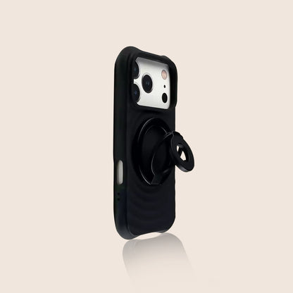 Wave Texture iPhone Case with Magnetic Ring Holder