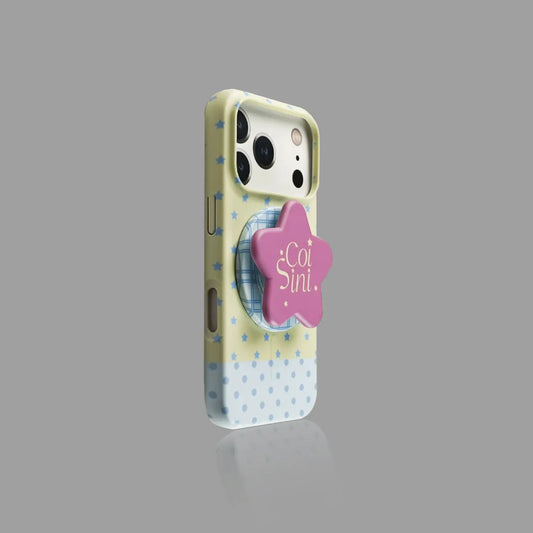 Light Color Star & Polka Dot Print iPhone Case SEACASE