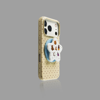 Light Color Star & Polka Dot Print iPhone Case