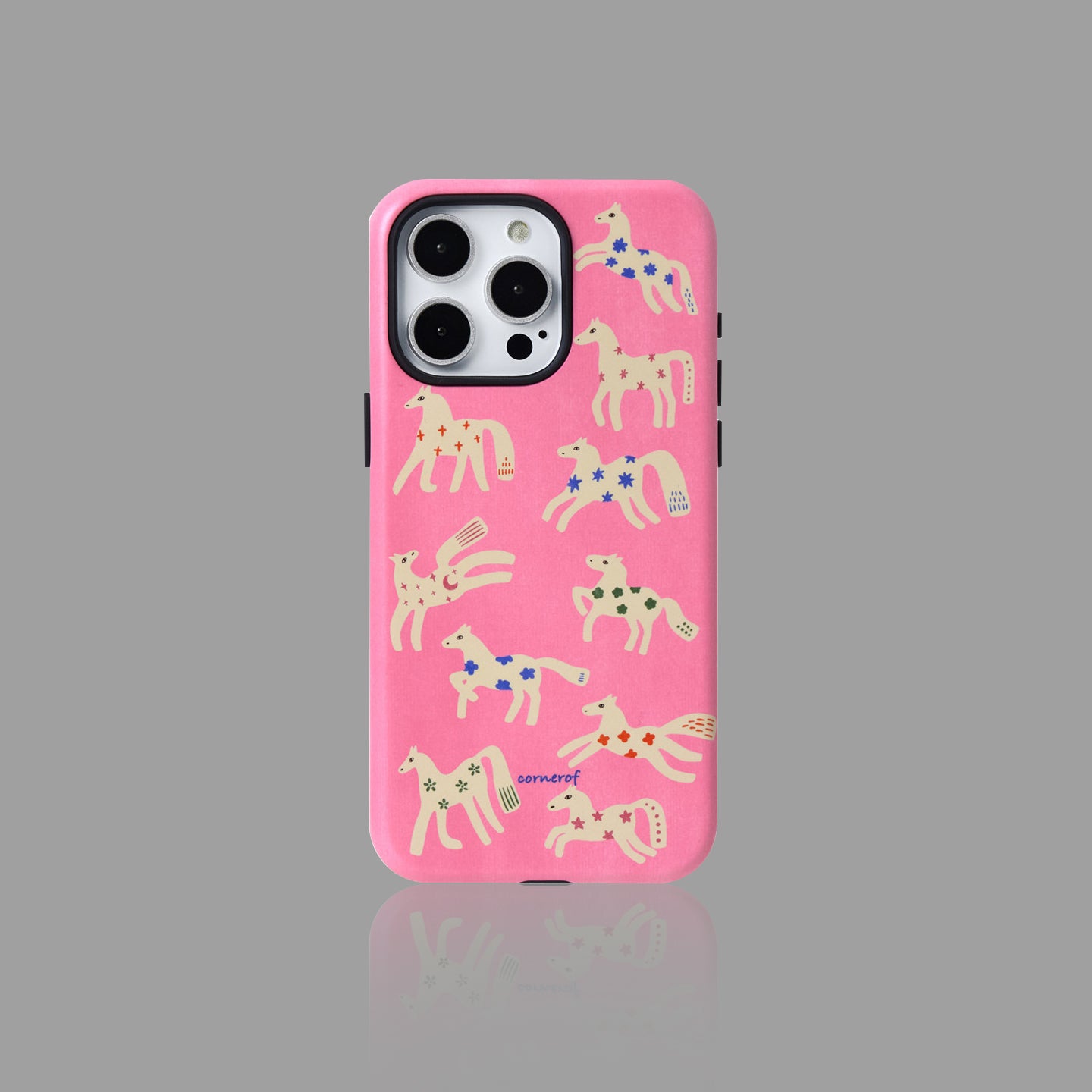 Pink Horse Magnetic Film iPhone Case