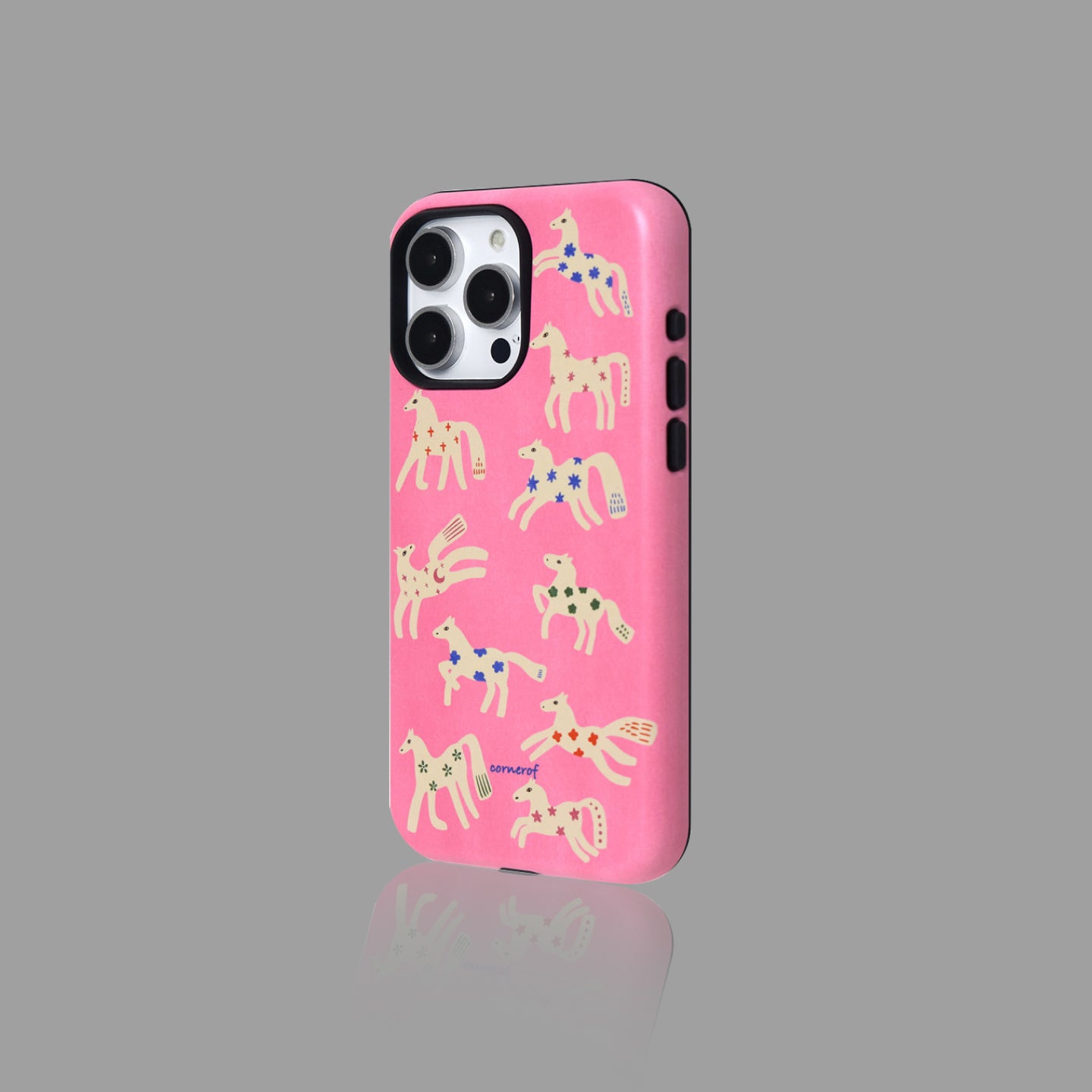Pink Horse Magnetic Film iPhone Case