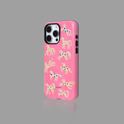 Pink Horse Magnetic Film iPhone Case