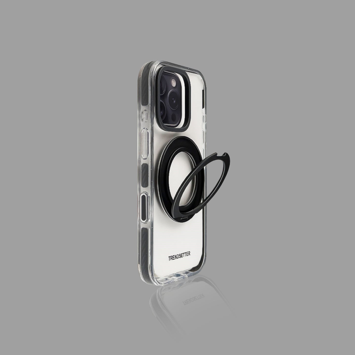 Minimalist Transparent iPhone Case with Magnetic Stand