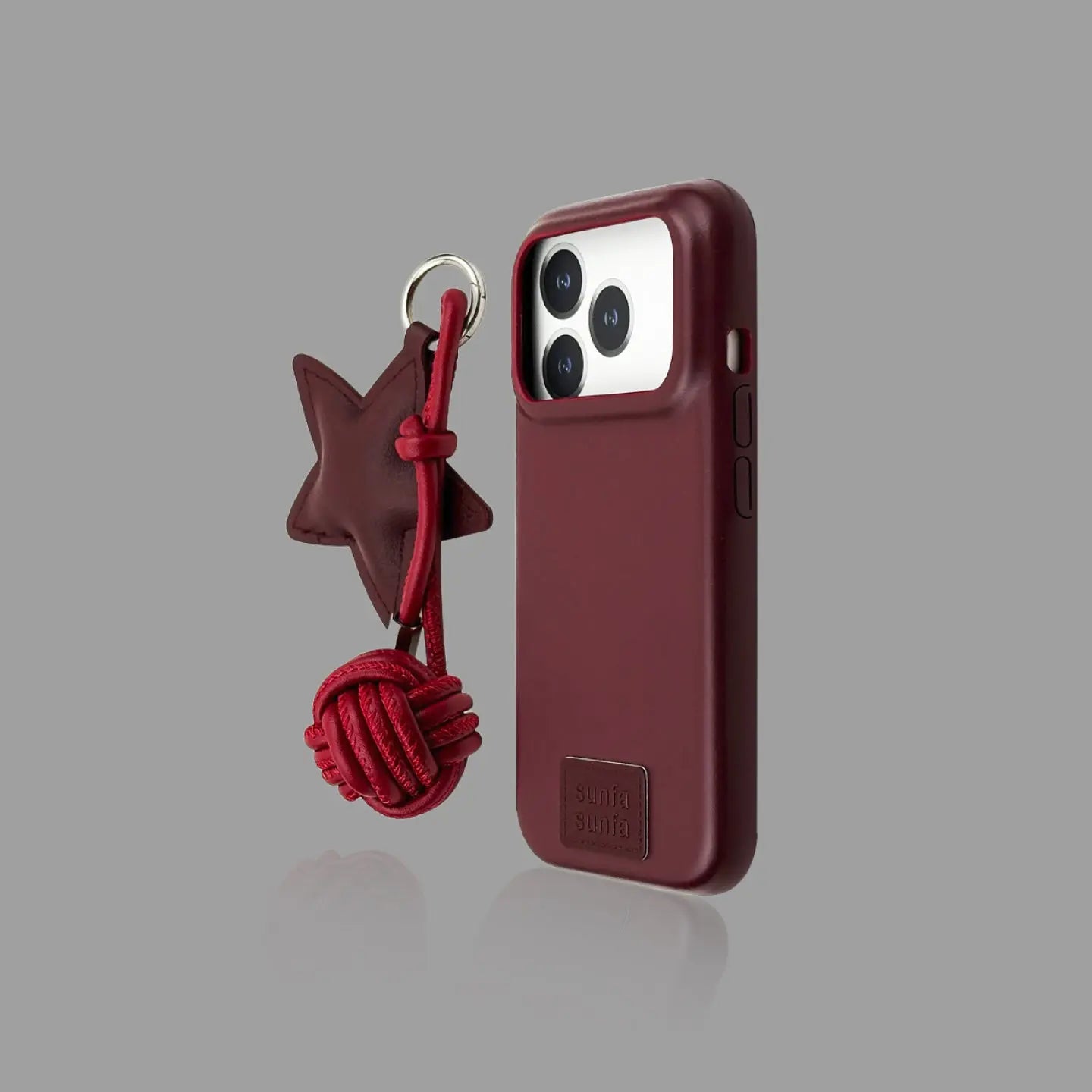 Solid Color Leather iPhone Case with Star Wrist Strap Option SEACASE