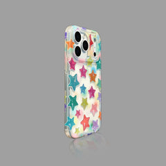 Dopamine Holographic Star iPhone Case, Semi-Transparent SEACASE