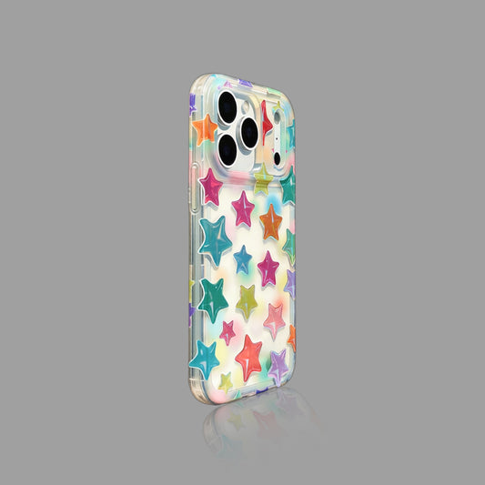 Dopamine Holographic Star iPhone Case, Semi-Transparent
