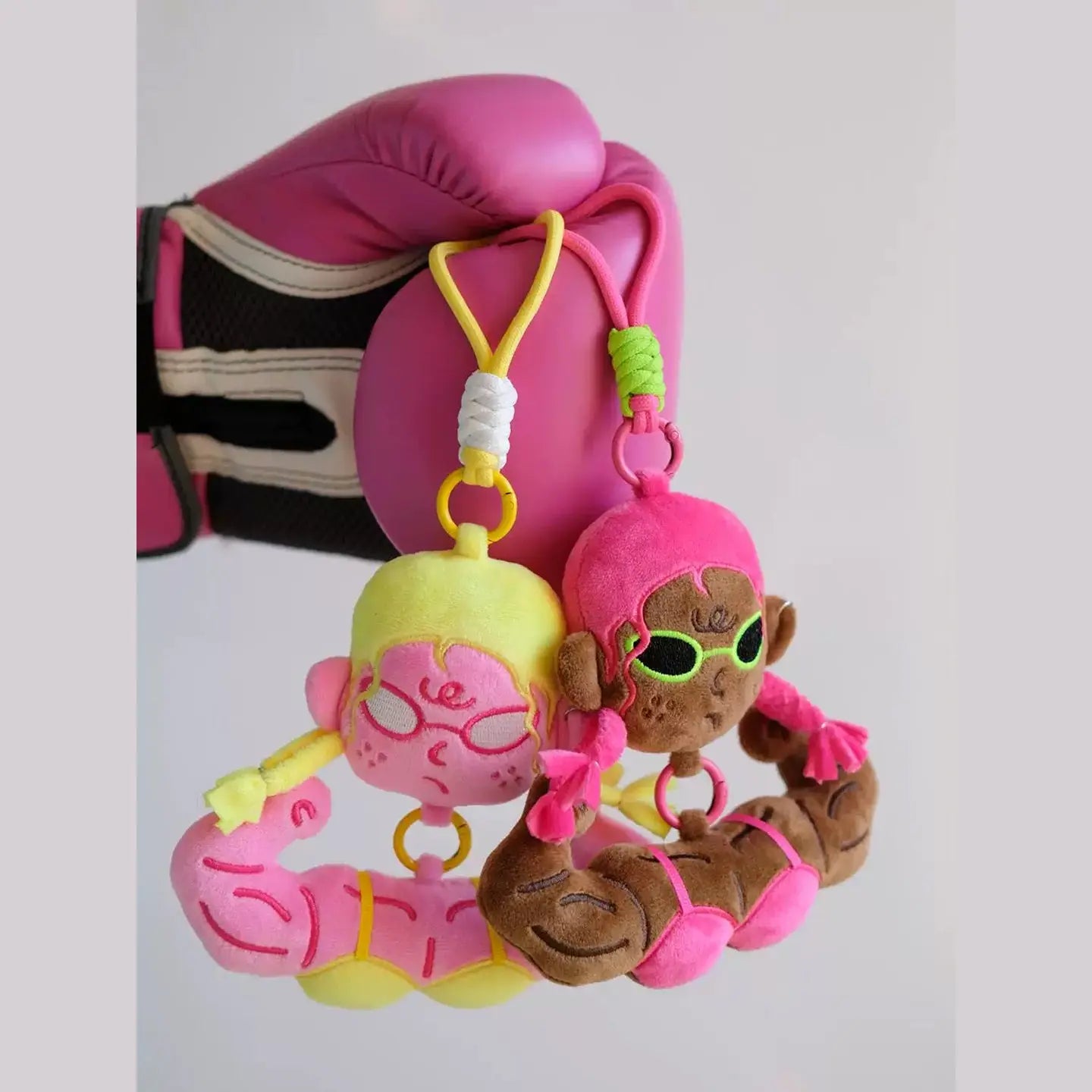 Muscle Fitness Girl Plush Keychain, Funny Bag Charm, Bestie Gift SEACASE