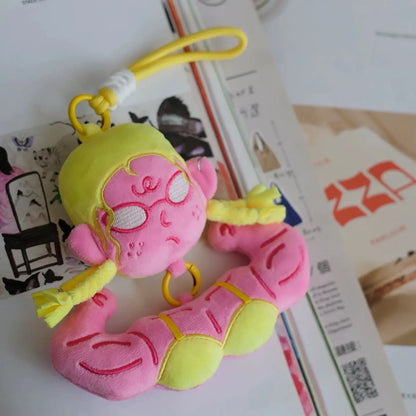 Muscle Fitness Girl Plush Keychain, Funny Bag Charm, Bestie Gift SEACASE