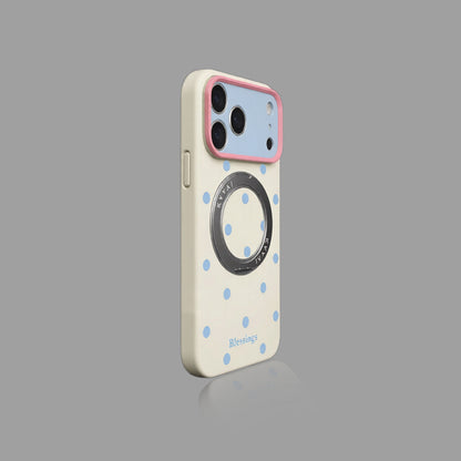 Polka Dot Liquid Silicone iPhone Case with 360° Rotating Stand