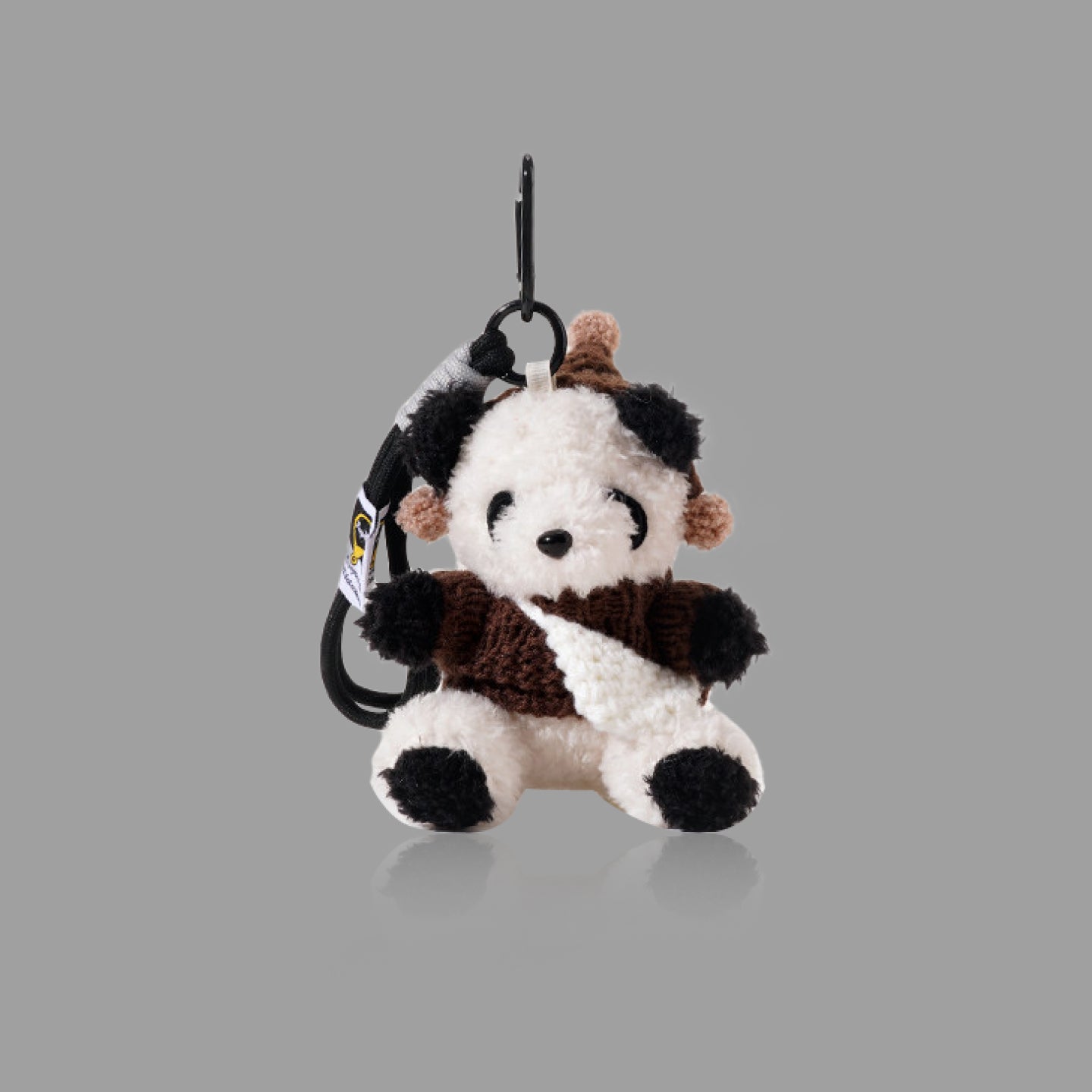 Cute Knitted Sweater Panda Plush Bag Charm, Cartoon Panda Backpack Pendant