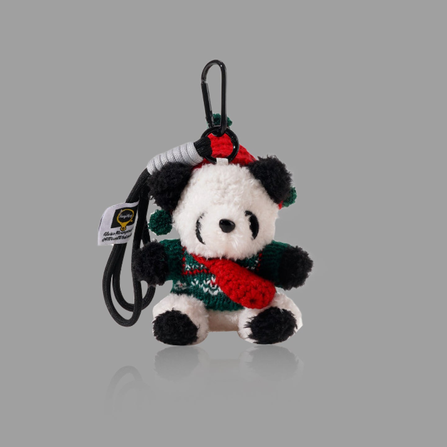 Cute Knitted Sweater Panda Plush Bag Charm, Cartoon Panda Backpack Pendant