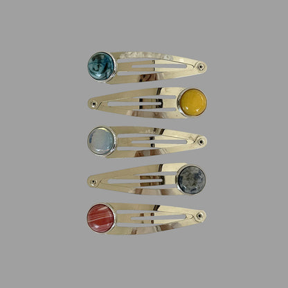 Natural Stone Hair Clips Set