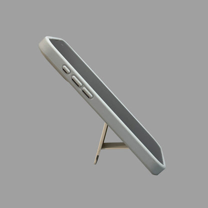 일체형 접이식 스탠드가 있는 미니멀리스트 컬러 블록 MagSafe 호환 아이폰 케이스