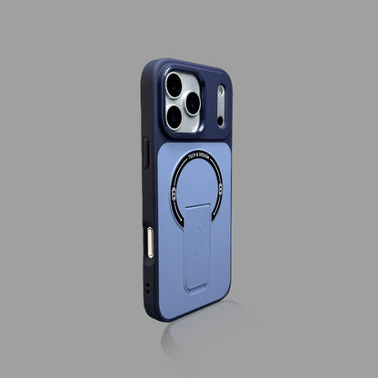 일체형 접이식 스탠드가 있는 미니멀리스트 컬러 블록 MagSafe 호환 아이폰 케이스