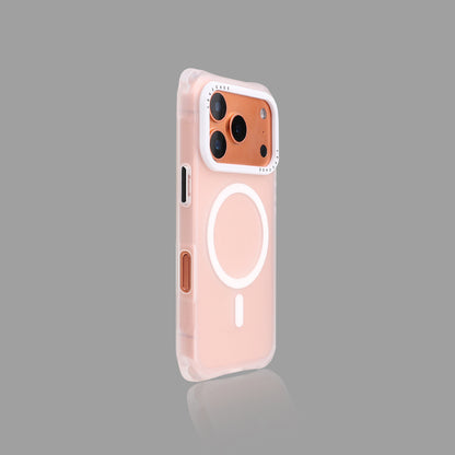 Solid Color Frosted MagSafe iPhone Case, Four-Corner Lanyard Hole Shockproof Protective Cover