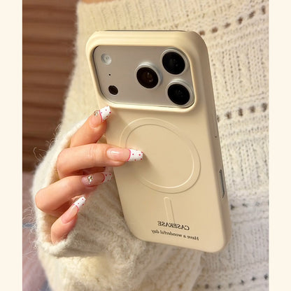 Dopamine Contrast Color MagSafe iPhone Case with Heart Magnetic Stand