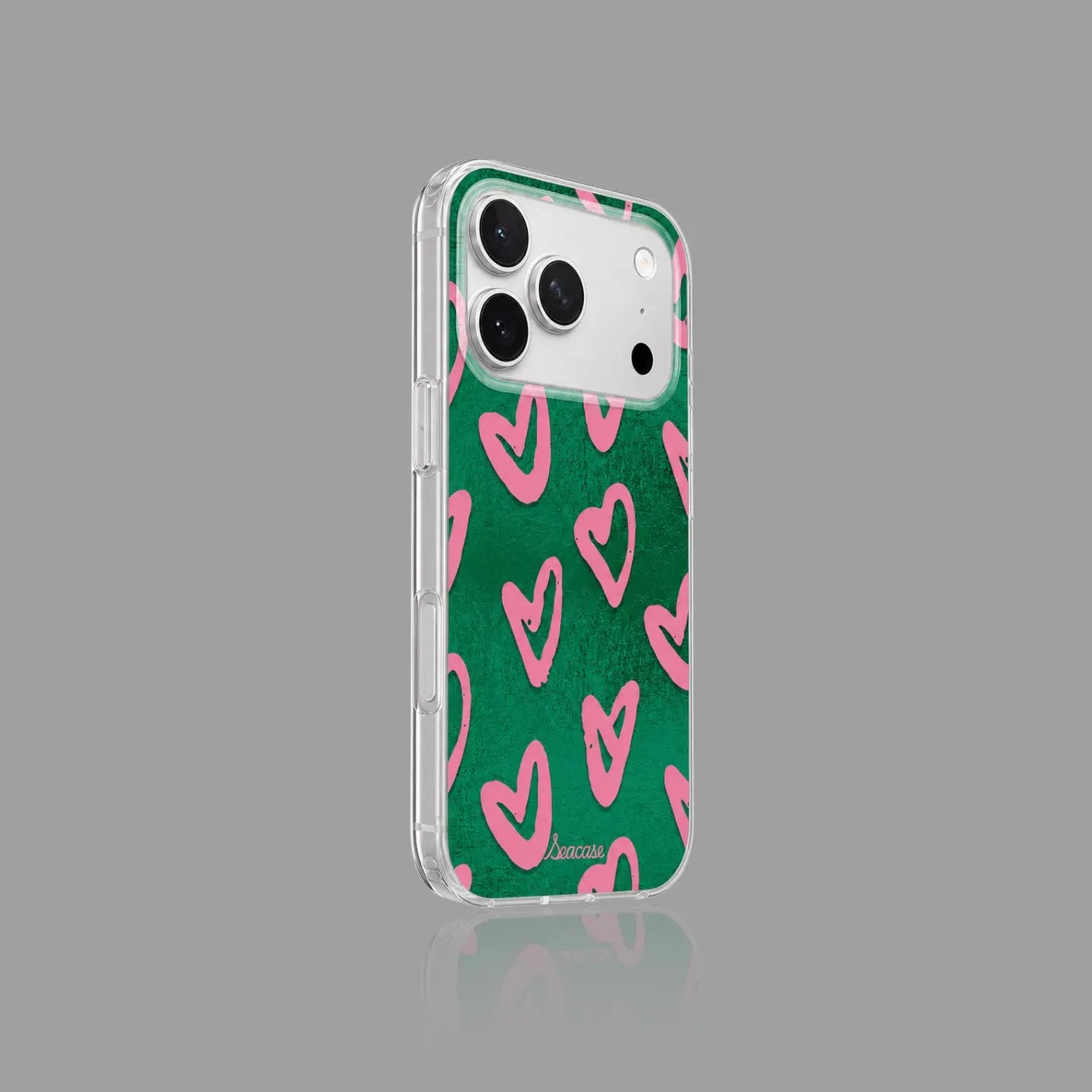 Green Pink Heart iPhone Case with MagSafe Ring Stand  SeaCase